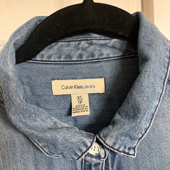 Calvin Klein Denim Button-Up Shirt, Size Extra Small - Picture 5 of 8